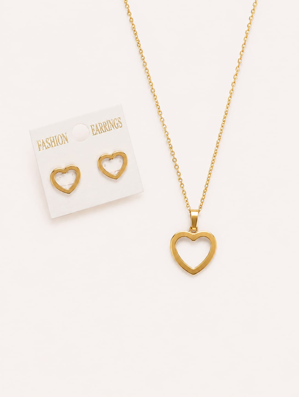 Heart Necklace with Earrings