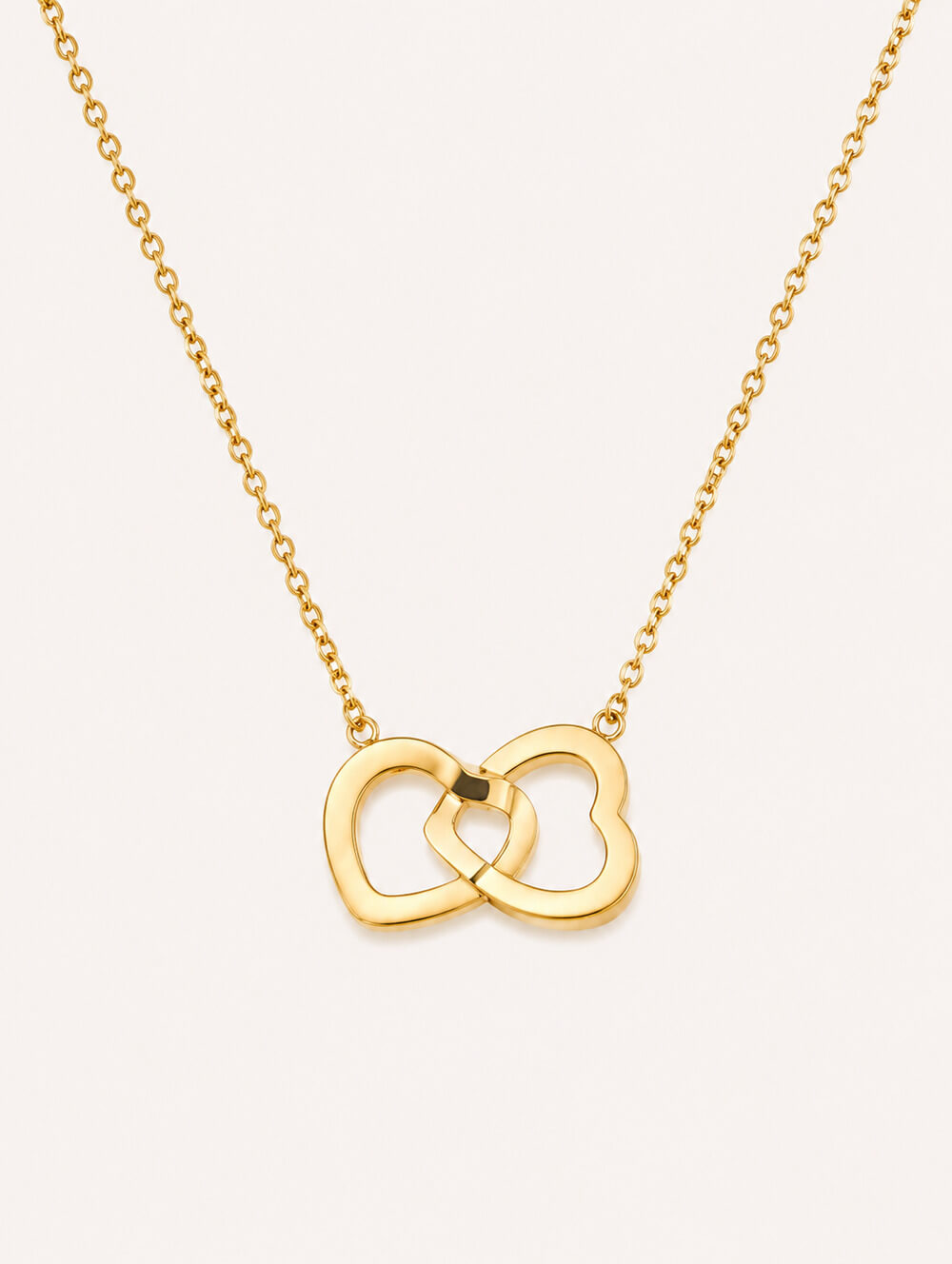 Interlocked Heart Chain Necklace
