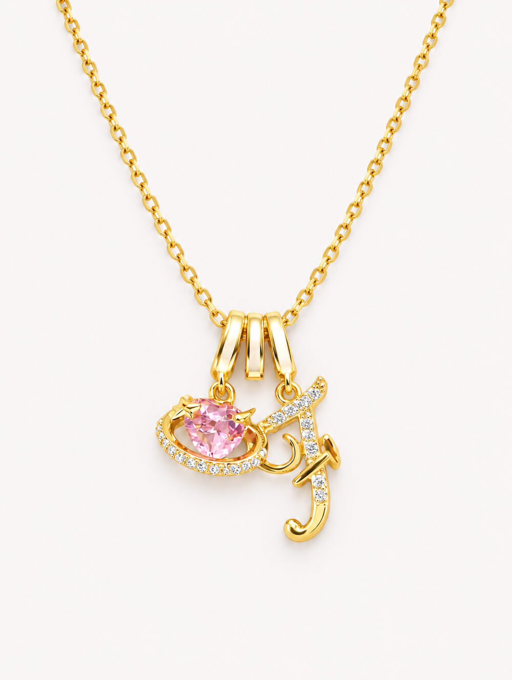 Pink Heart Pendant Necklace for Women