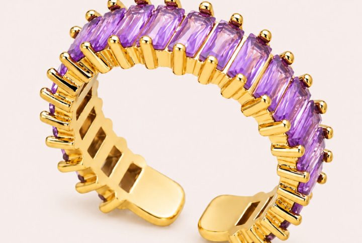 Adjustable Crystals Ring, Lavender Baguette Cubic Zirconia Crystals Adjustable Ring, ring for women, ring for girls, adjustable crystal ring, pave crystal ring, baguette crystal ring, baguette stone ring, double band ring, double-layer ring, cubic zirconia baguette ring, crystal pavé ring, gold-tone crystal ring, stainless steel adjustable ring, gold-plated adjustable ring, crystal ring for women, adjustable ring online, elegant ring gift for women, statement jewellery, traditional jewellery set, contemporary jewellery, elegant formal accessory, festive jewellery, bridal jewellery, wedding jewellery, engagement jewellery, reception accessory, party wear jewellery, festive necklace set, saree jewellery, lehenga jewellery, anniversary gift, Valentine’s Day gift, bridesmaid jewellery, birthday gift for her, dainty jewelry, minimalist jewelry, everyday jewelry, girlfriend gift jewelry, anniversary jewelry gift, birthday jewelry gift, Valentine's Day jewelry, romantic jewelry gift, cute gift for girlfriend, jewelry gift for women, affordable jewelry for women, layered bracelets for women