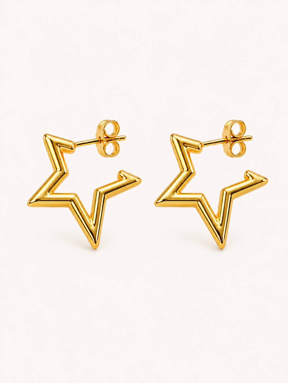 earrings, star hoops earrings